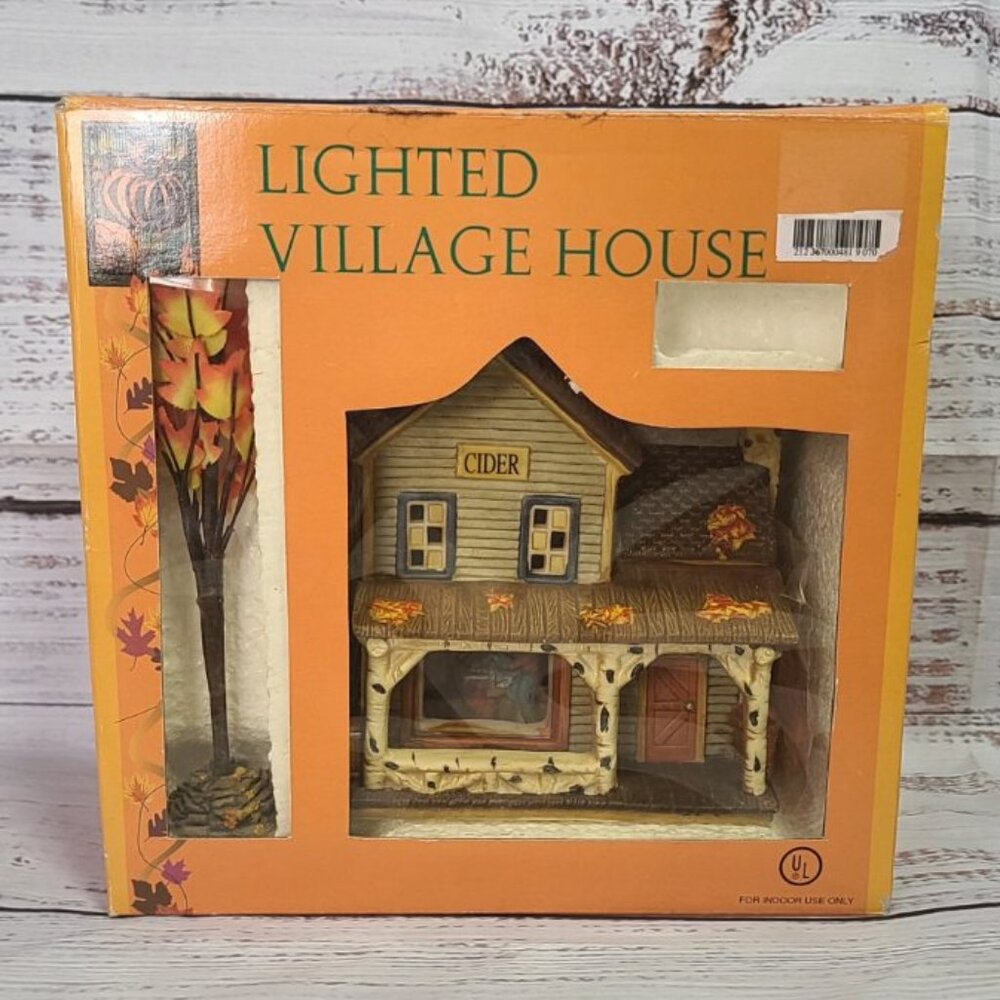 MIdwestern Home Cider Fall Lighted Village House - VINTAGE - 1990's